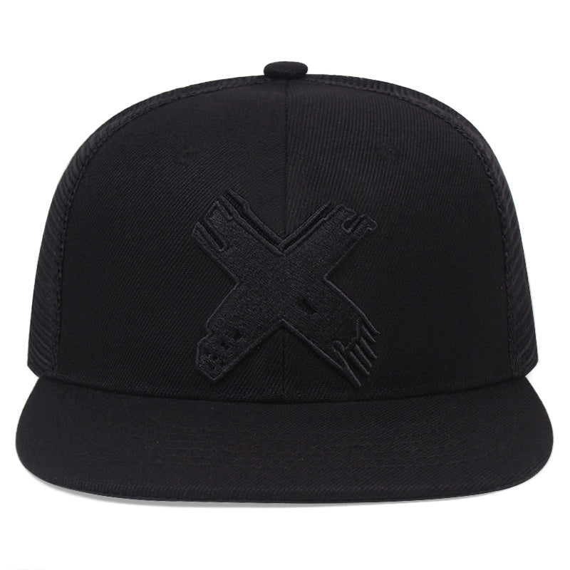 Men's Adjustable Trucker Baseball Cap Flat Bill Mesh Snapback Hat