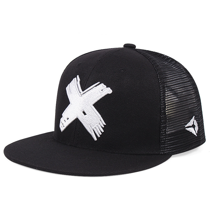 Men's Adjustable Trucker Baseball Cap Flat Bill Mesh Snapback Hat