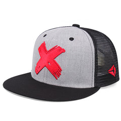 Men's Adjustable Trucker Baseball Cap Flat Bill Mesh Snapback Hat