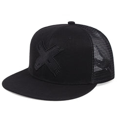 Men's Adjustable Trucker Baseball Cap Flat Bill Mesh Snapback Hat