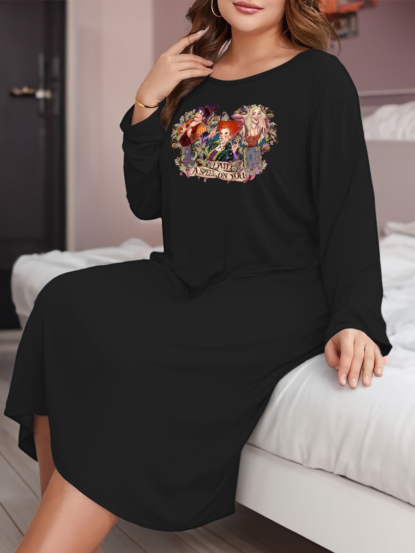 Women's Plus Size Halloween Casual Loungewear Dress