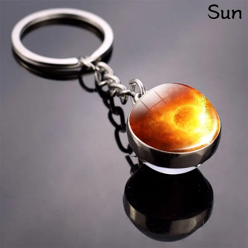 Solar System Key Chain Sun Earth Mars Jupiter Moon Saturn Birthday Gift