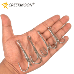 10pcs 4X Strong Fishing Hooks High Carbon Steel Treble Hook Barbed Salt