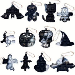 48pcs Random Halloween Toys Christmas Decompression Mini Keychain