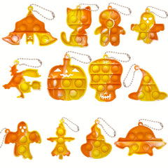 48pcs Random Halloween Toys Christmas Decompression Mini Keychain