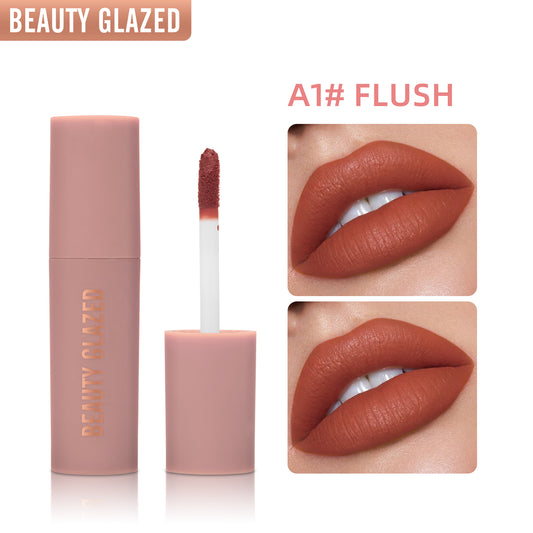 Waterproof Matte Velvet Lip Gloss Nude Brown Caramel Long-Lasting Smooth Finish