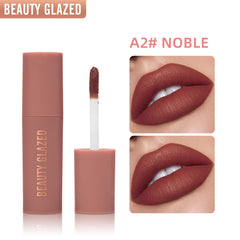 Waterproof Matte Velvet Lip Gloss Nude Brown Caramel Long-Lasting Smooth Finish