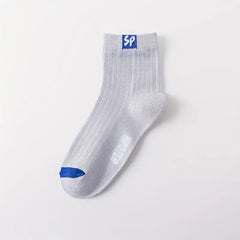 Men's Solid Crew Socks Breathable Casual Unisex Socks All Seasons