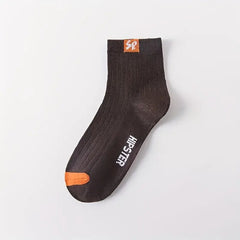 Men's Solid Crew Socks Breathable Casual Unisex Socks All Seasons