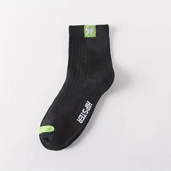 Men's Solid Crew Socks Breathable Casual Unisex Socks All Seasons