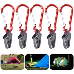 50pcs Tent Awning Fixing Clamp with Carabiner Hook for Camping