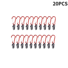 50pcs Tent Awning Fixing Clamp with Carabiner Hook for Camping