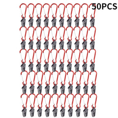50pcs Tent Awning Fixing Clamp with Carabiner Hook for Camping