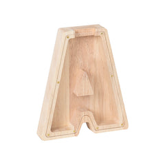 Wooden Piggy Bank Coin Jar DIY Storage Jar Alphabet Coin Bank