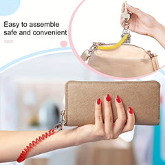 12pcs Retractable Coil Spring Keychain - Prevent Key Lost - 12 Colors