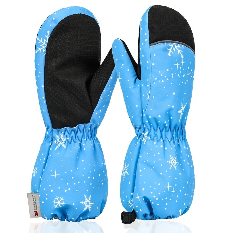 Kids Ski Gloves Waterproof Warm Winter Snow Skiing Ice skating