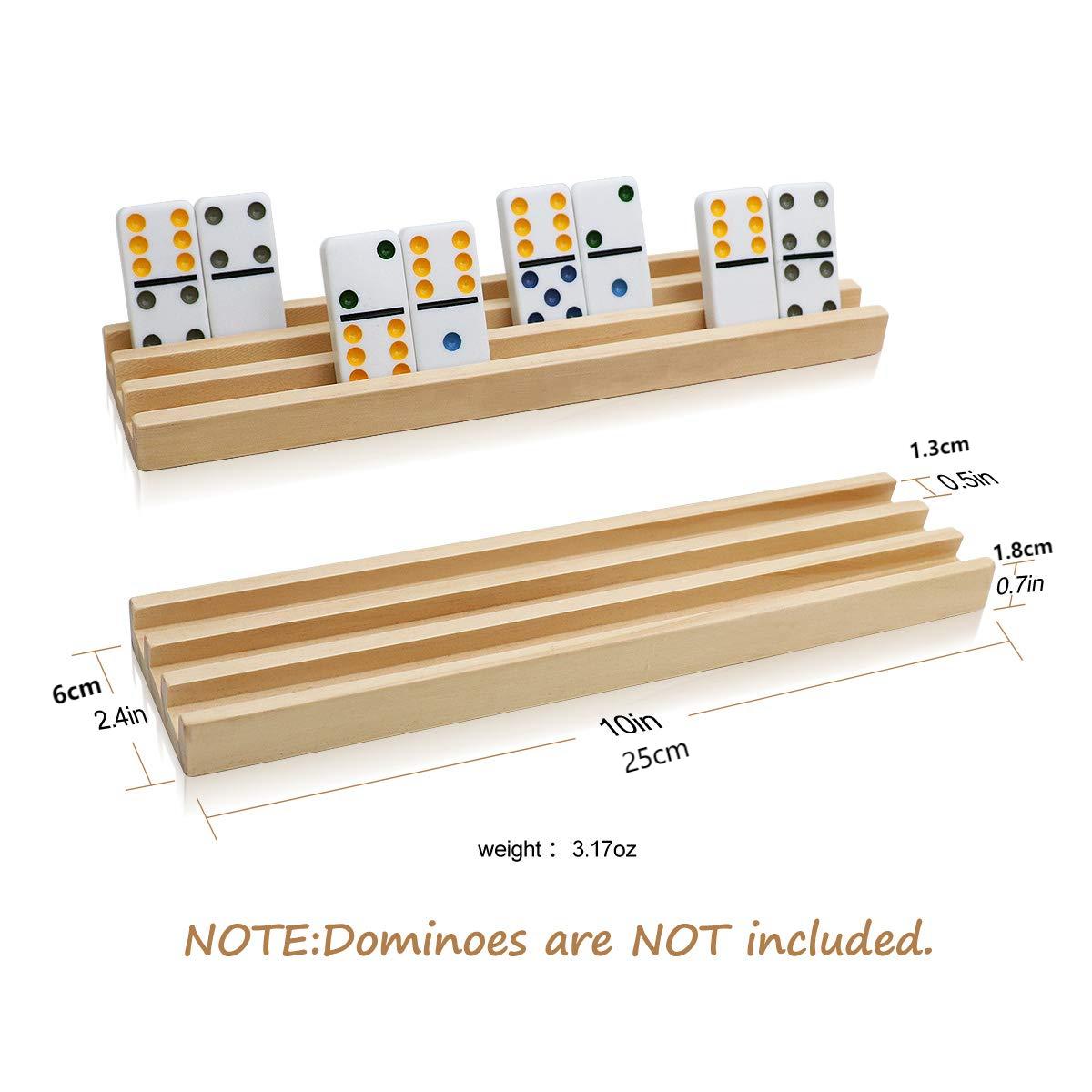 Wooden Domino Rack Set - Domino Tray Storage Rack - Anti Slip Base