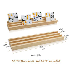 Wooden Domino Rack Set - Domino Tray Storage Rack - Anti Slip Base