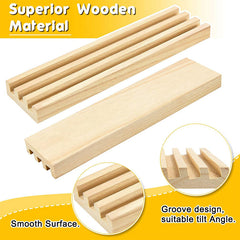 Wooden Domino Rack Set - Domino Tray Storage Rack - Anti Slip Base