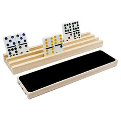 Wooden Domino Rack Set - Domino Tray Storage Rack - Anti Slip Base