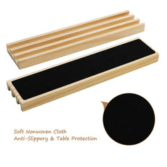 Wooden Domino Rack Set - Domino Tray Storage Rack - Anti Slip Base