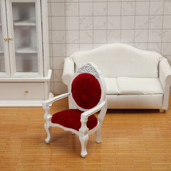 Dollhouse Mini Furniture Peach Armrest Chair Christmas Thanksgiving Decor