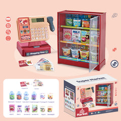 Kids Cash Register Pretend Play Toy with Scanner and Credit Card