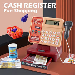 Kids Cash Register Pretend Play Toy with Scanner and Credit Card