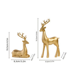 Golden Deer Ornaments Elk Statues Xmas Decorations