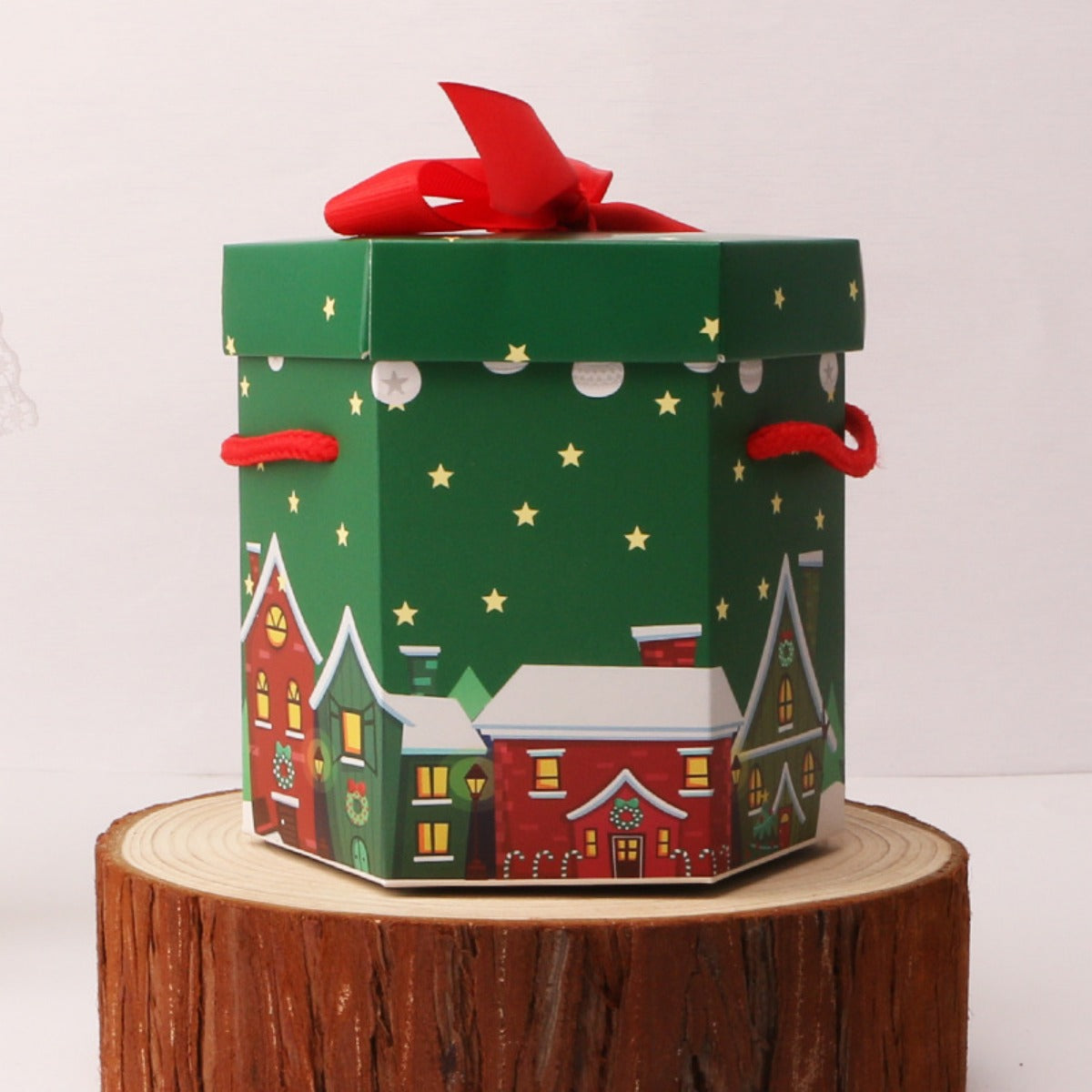 10pcs Xmas Gift Box with Portable Rope for Candy Merry Christmas
