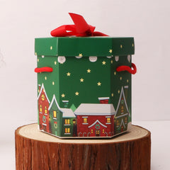 10pcs Xmas Gift Box with Portable Rope for Candy Merry Christmas
