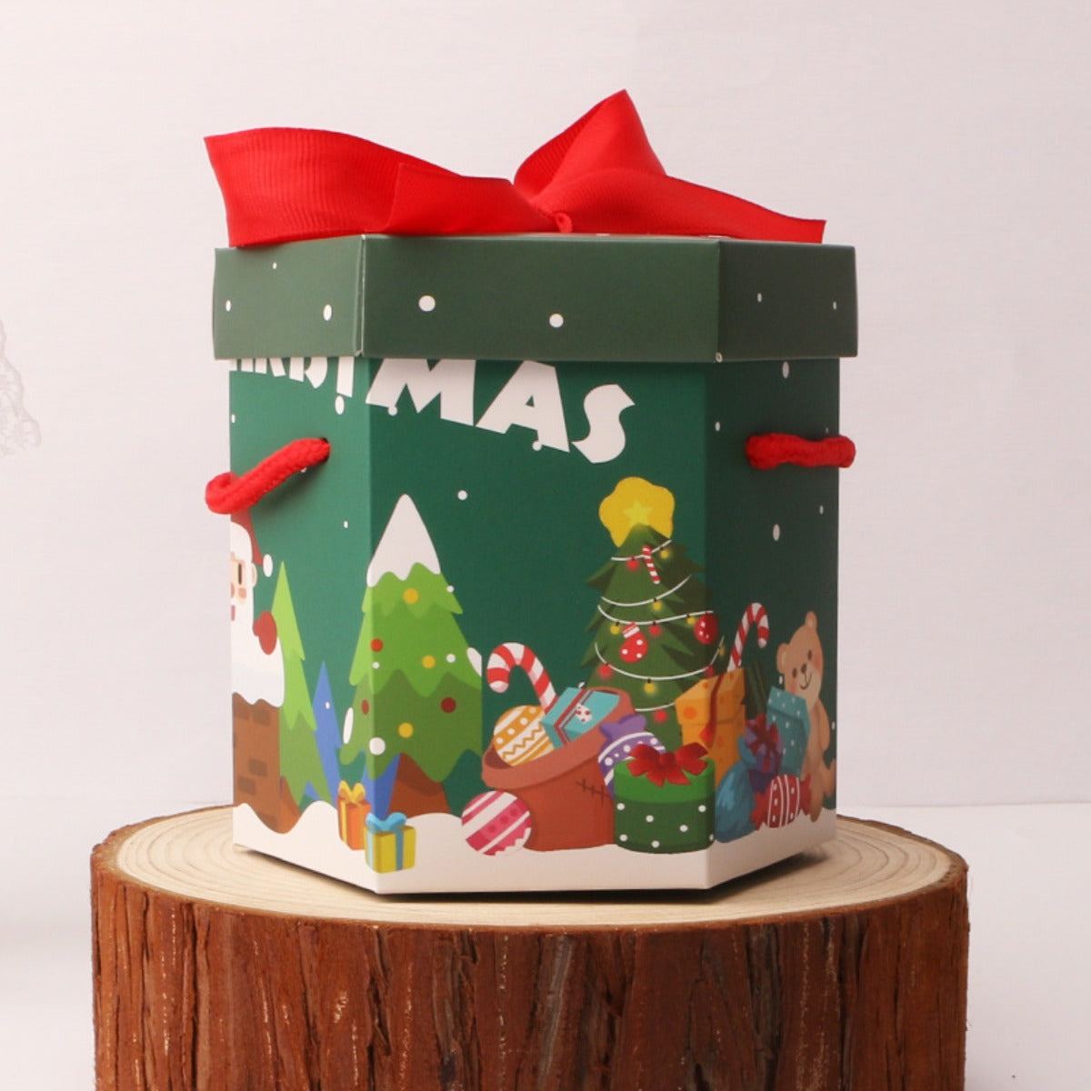 10pcs Xmas Gift Box with Portable Rope for Candy Merry Christmas