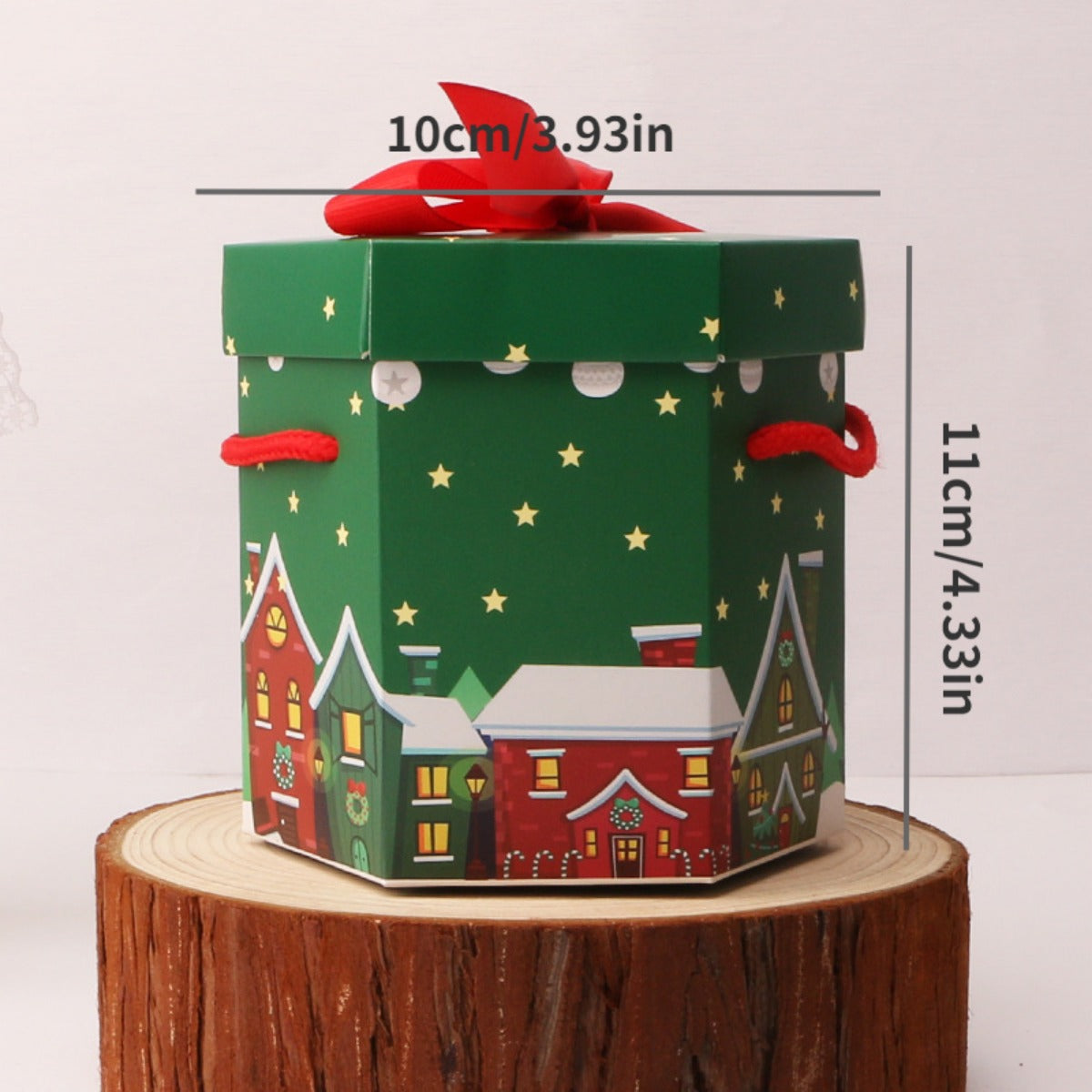 10pcs Xmas Gift Box with Portable Rope for Candy Merry Christmas