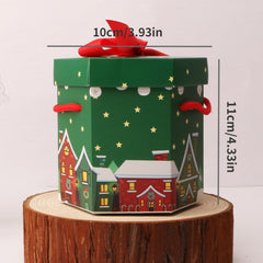 10pcs Xmas Gift Box with Portable Rope for Candy Merry Christmas