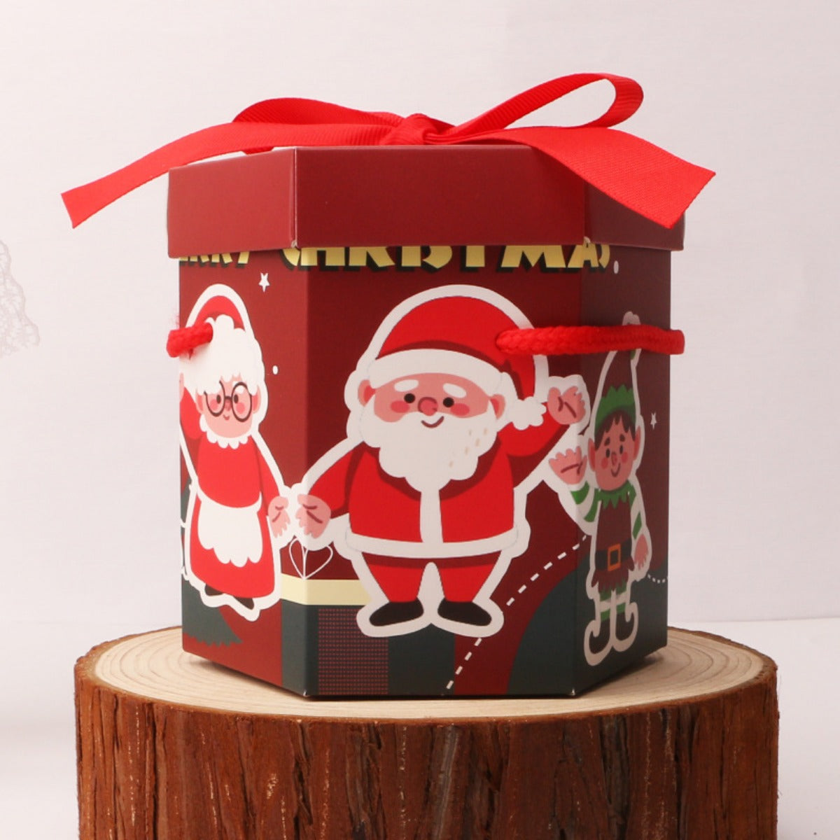 10pcs Xmas Gift Box with Portable Rope for Candy Merry Christmas