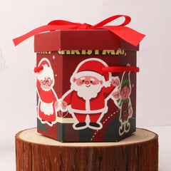 10pcs Xmas Gift Box with Portable Rope for Candy Merry Christmas