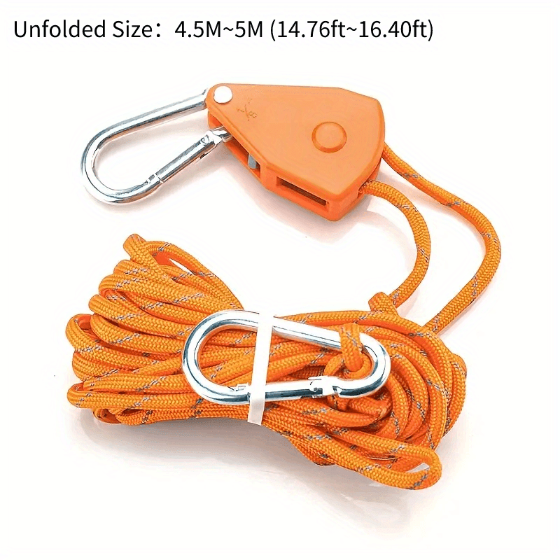 Adjustable Metal Pulley Wind Rope w/ Fixed Buckle for Tent