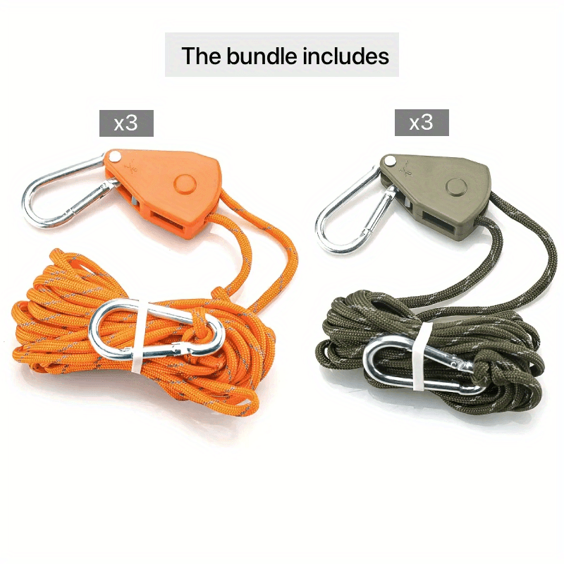 Adjustable Metal Pulley Wind Rope w/ Fixed Buckle for Tent