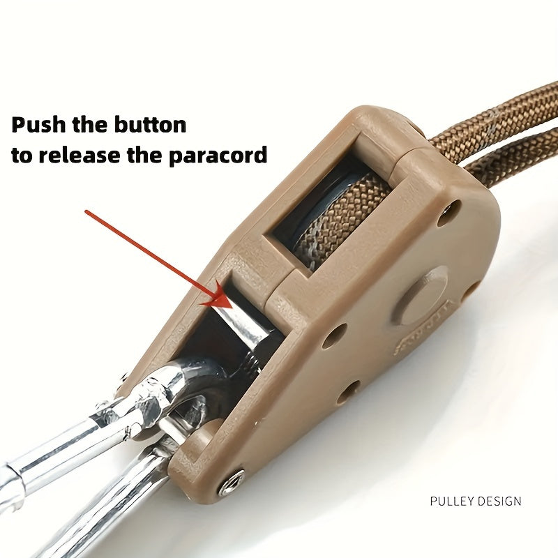 Adjustable Metal Pulley Wind Rope w/ Fixed Buckle for Tent