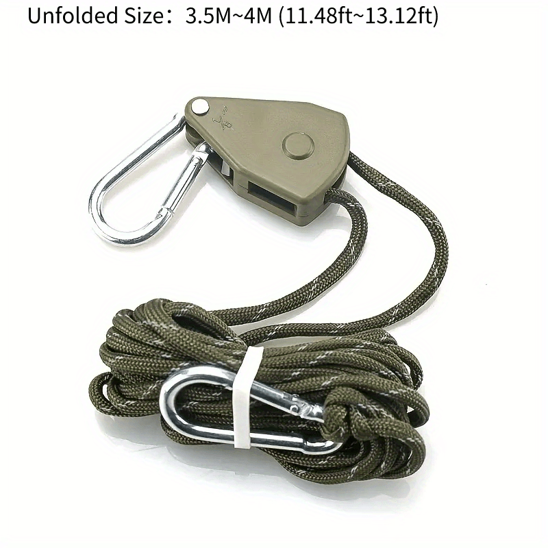 Adjustable Metal Pulley Wind Rope w/ Fixed Buckle for Tent