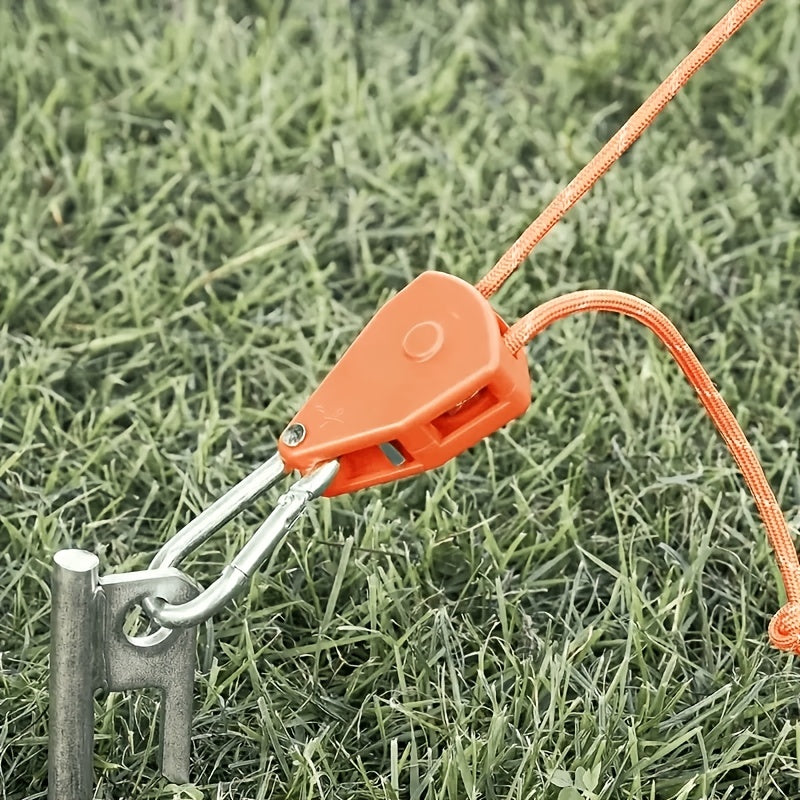 Adjustable Metal Pulley Wind Rope w/ Fixed Buckle for Tent