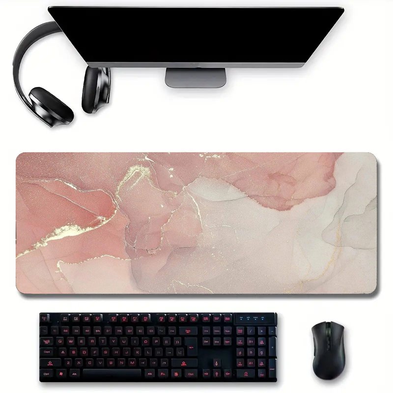 Pink Marble Grain Desk Mat Gaming Mouse Pad