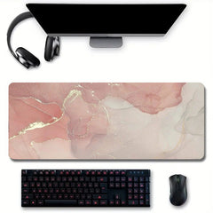 Pink Marble Grain Desk Mat Gaming Mouse Pad