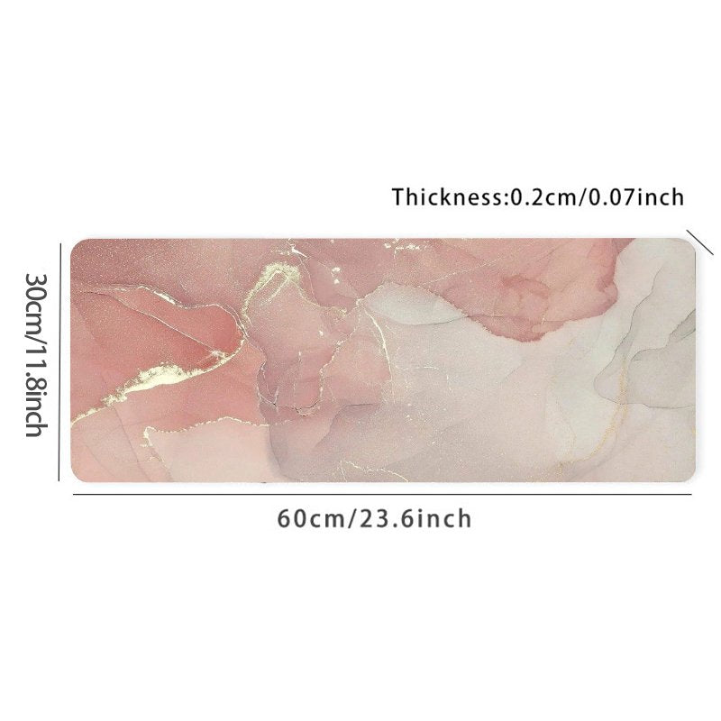 Pink Marble Grain Desk Mat Gaming Mouse Pad