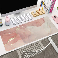 Pink Marble Grain Desk Mat Gaming Mouse Pad