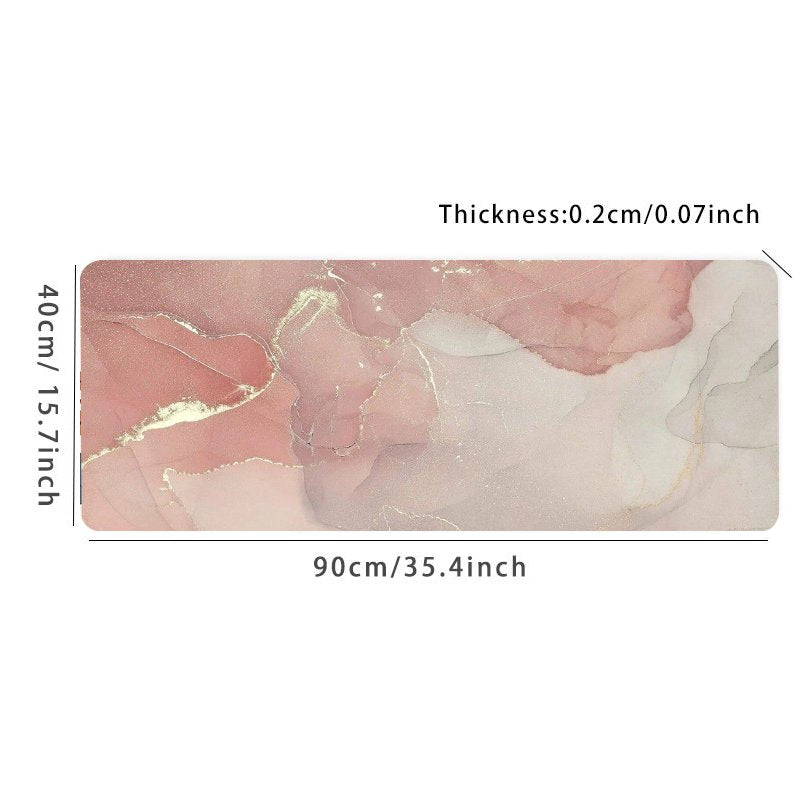Pink Marble Grain Desk Mat Gaming Mouse Pad
