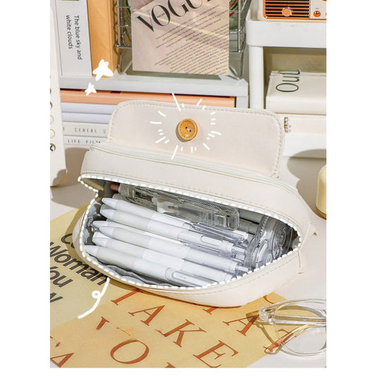 Roomy Zipper Makeup Brush Organizer Bag Pencil Case