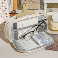 Roomy Zipper Makeup Brush Organizer Bag Pencil Case