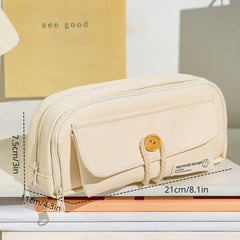 Roomy Zipper Makeup Brush Organizer Bag Pencil Case