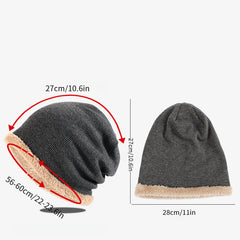 Velvet Warm Woolen Windproof Hat Ear Protection Neck Scarf Knitted Hat